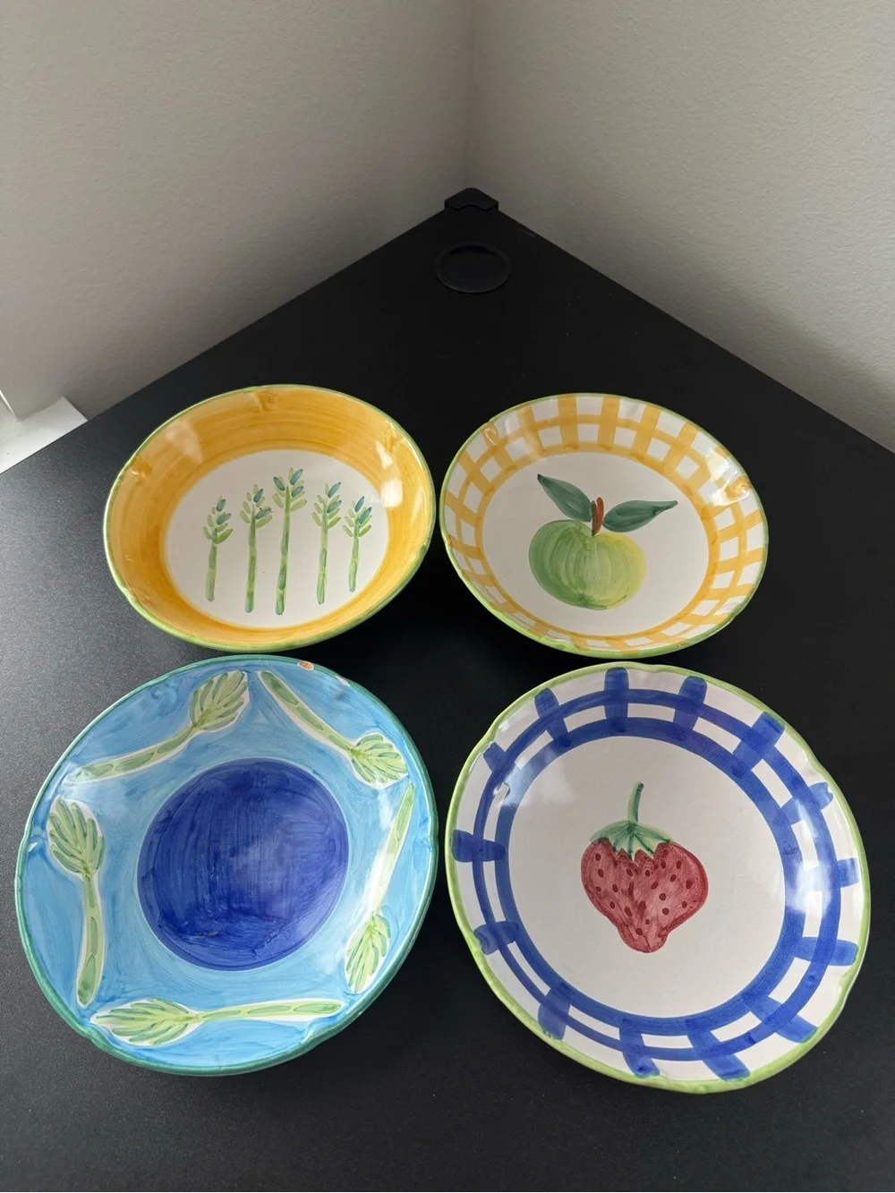 Williams Sonoma Country Fair Collection-Painted Ceramic Bowls (Set of 4)